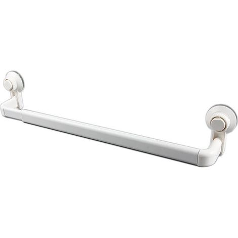 Porte-serviettes mural avec ventouses - Porte-serviette extensible ABS (82-52cm, 10cm) - 2 ventouses - Capacité 8kg (1/5)