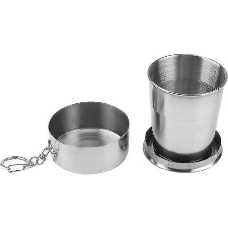 Gobelet pliable en acier inoxydable 150 ml, trois compartiments, portable - Gobelet pour bain de bouche et gobelet pour lavage du visage (1/4)