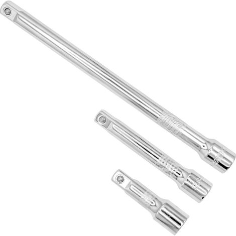 Jeu de 3 rallonges pour douilles 1/2 pouce, acier chrome-vanadium, 75-125-250mm (1/5)