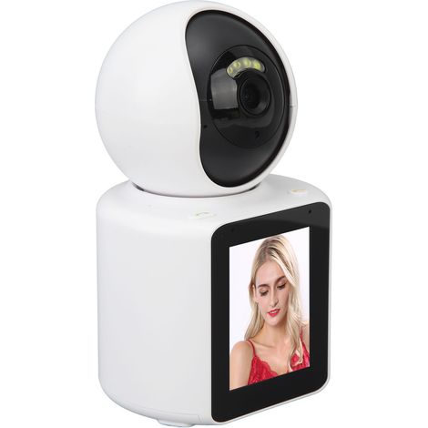 Caméra de sécurité intelligente WiFi 1080p avec appel vidéo bidirectionnel, écran 2,8 pouces, surveillance IA à 360 degrés et caméra de sécurité HD 1080p à double vision. (1/5)