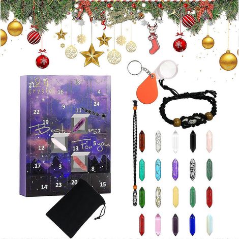 Calendrier de l'Avent en cristal de 24 jours - Coffret surprise de Noël en cristal - Cadeau idéal pour Noël et le Nouvel An (1/5)