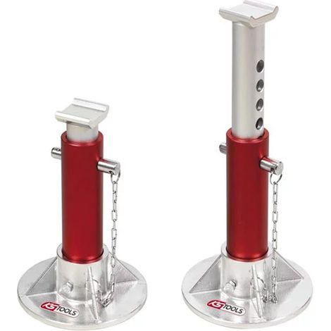 Kstools – Chandelles à goupilles aluminium 3 tonnes – Levée minimale 267 mm – Dimensions base 290 x 250 mm – Pour levage véhicules VL (1/7)