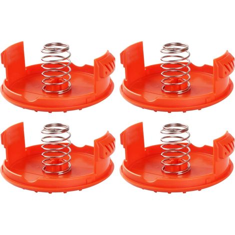 4PCS Spool Caps + 4PCS Springs Pièces de rechange Accessoires compatibles avec les coupe-bordures BLACK + DECKER RC-100-P