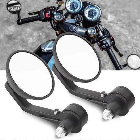Rétroviseur extérieur 7/8" côté guidon avec miroirs ronds, pièce détachée pour moto (1/4)
