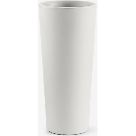 Vaso rotondo da giardino in polietilene alto design outdoor Gaia 100 - Bianco