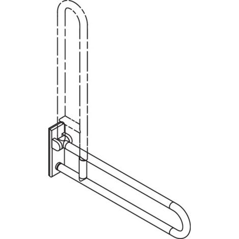 HEWI 801.50B227 99 poignée d'appui rabattable mobile, mate (1/2)