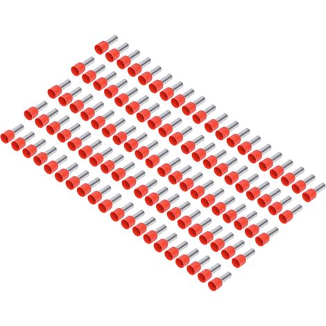 Lot de 100 Connecteurs Électriques à Tube Rond Isolé 8AWG, Cosse à Sertir en Cuivre, Manchons de Câblage E10-12 (1/5)