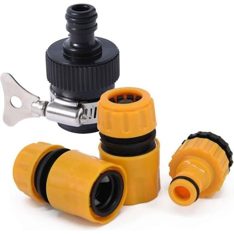 Kit di 4 raccordi rapidi per tubo flessibile, raccordo rapido in plastica per tubo flessibile, raccordo rapido per tubo da giardino (1/3)