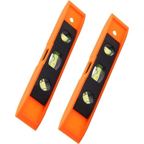 2 PCS magnétique 9 pouces niveau, outil de mesure de niveau - orange (1/5)