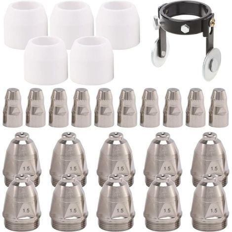 26Pcs P-80 Plasma Electrode Tip Buse 1.5 100Amp Plasma Cutter Torch Consommables Kit fit P-80 Cut Cutter Tips Buse (1/4)