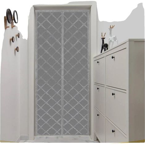 Rideau de porte, PVC et coton, installation extérieure, adapté aux fenêtres françaises, haute occultation (70%-90%), 2 panneaux (1/5)