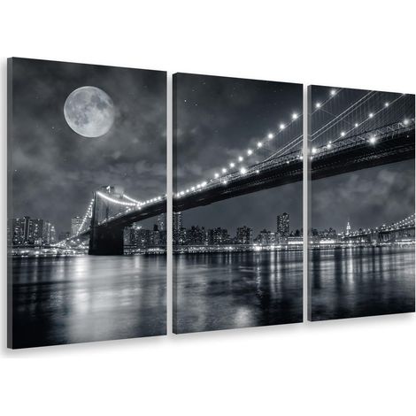 Tableau triptyque Tableau photo de brooklyn à new york - 90x60 cm Toile imprimée (1/5)
