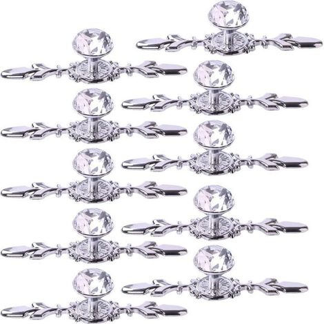 Crystal drawer handles, 10-piece set of 4.7-inch diamond-shaped cabinet knobs, cabinet handles, wardrobe handles, kitchen, bedroom, bathroom, furniture fittings (1/4)