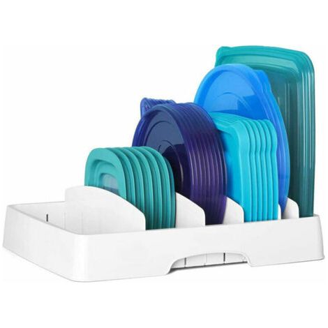Boîte de rangement, bac plastique moyen pour le placard ou le frigo, bac alimentaire pratique sans couvercle, transparent (1/4)