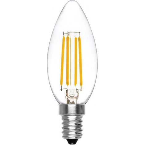 Alca power c35 4w 220v 450lm 4000k e14 lampada ad oliva a filamento a led