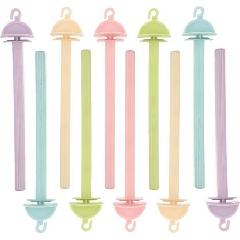 Lot de 10 perchoirs pour Cage à Oiseaux - Supports en Plastique antidérapants Multicolores pour Cage à Oiseaux - Supports à Clipser pour perroquets (1/5)