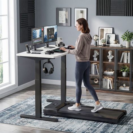 Cadre de bureau électrique, réglable en hauteur, avec fonction mémoire, acier, noir (1/5)