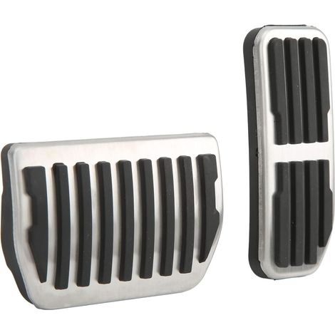 Pédale à Gaz, Housses de Pédale à Gaz Accélérateur 2pcs Caoutchouc + Métal Accélérateur Frein à de Repos Pied Couverture de Plaque de Plaque de Repos pour XE Xf F-PACE 2015‑2021 (1/4)