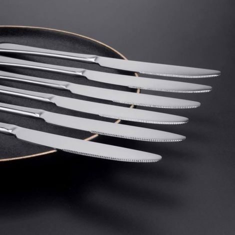 Couteaux de table 6 pièces, 23cm, ensemble de 6 couteaux à couverts, couteau de menu poli (1/5)