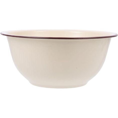 Bol rétro profond en émail, 16 cm, ivoire, multifonctionnel, pour mélanger (1/4)