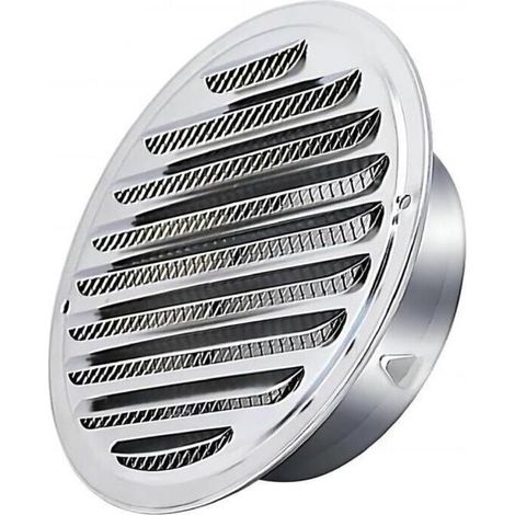 Grille de ventilation ronde en acier inoxydable de 150 mm avec moustiquaire intégrée. (1/5)