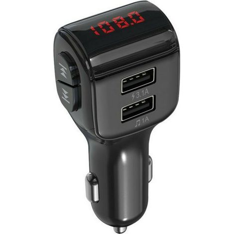 A01 Kit mains libres Bluetooth MP3 pour voiture, lecteur MP3 avec carte mémoire et chargeur allume-cigare - Noir, Gris personnalisé, Blanc personnalisé (1/3)