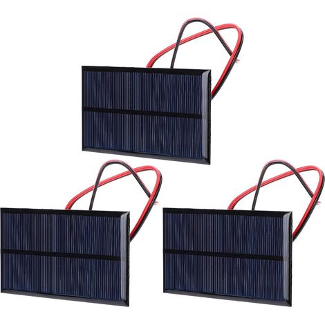 Panneau Solaire 6 V 1 W, Cellule Solaire en Silicium Polycristallin à Haute efficacité de Conversion pour Projets de Bricolage, avec Câble Rouge Noir de 30 Cm (1/5)