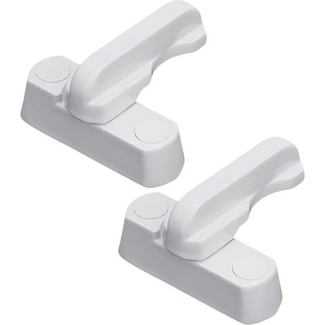 Verrou de sécurité robuste en PVC pour portes et fenêtres, composé de 2 pièces. Facile à installer, il convient parfaitement à la sécurité des portes d'entrée et des boîtes aux lettres. (1/5)