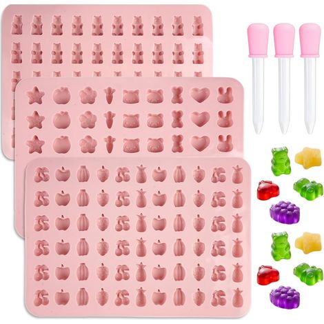 3-Piece Silicone Candy Molds, Mini Gummy Candy Molds (1/5)