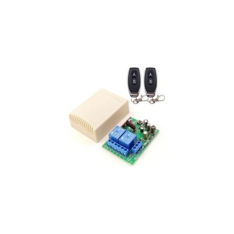 433Mhz RF Commutateur à Distance sans Fil, 2 canaux AC 110V / 220V / 230V / 240V Relais Récepteur avec 2 télécommandes pour Porte de Garage/volet Roulant/lumières/Pompes Ikodm (1/4)