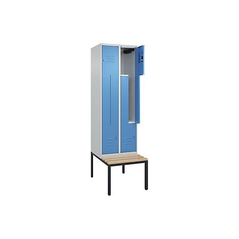 C+P  Armadietto a Z Classic PLUS con panca  2 scomparti  (1/3)