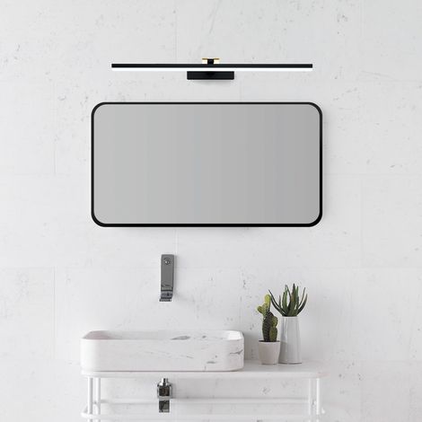 Schwarz LED Spiegelleuchte 60cm LED Spiegellampe Bad 6500K 180° Drehbar Badezimmer lampe Schminklicht Wandlampe für Bad Küche Badschrank (1/5)