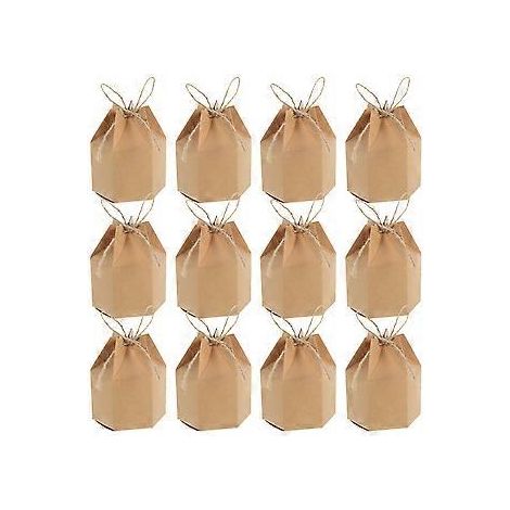 50 Stück sechseckige Bonbonboxen, süße Gastgeschenke für Hochzeiten, Feste und Feiertage, Papiergeschenkboxen (wie abgebildet) (1/2)