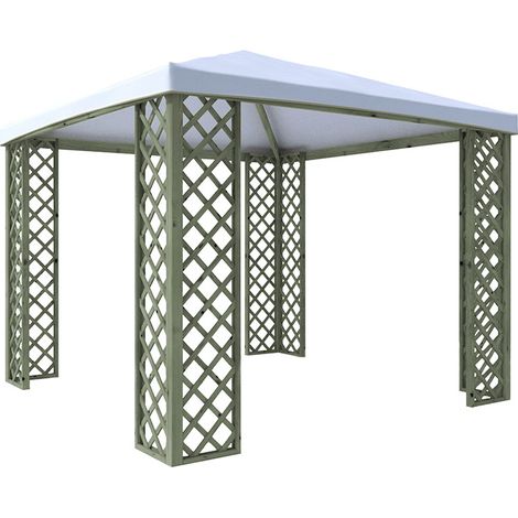 Telo di Ricambio per Gazebo 300x300 cm con Bordo Dritto in PVC Impermeabile Bianco (1/2)