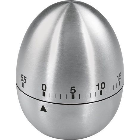 Argent Minuteur à œuf (avec fonction minuterie, sablier, en acier inoxydable) (1/5)