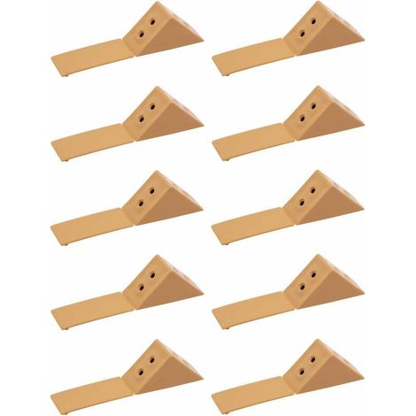 – Lot de 10 équerres d'assemblage doubles en plastique marron clair – Cache de fermeture inclus – Pour assemblage esthétique de meubles (1/2)