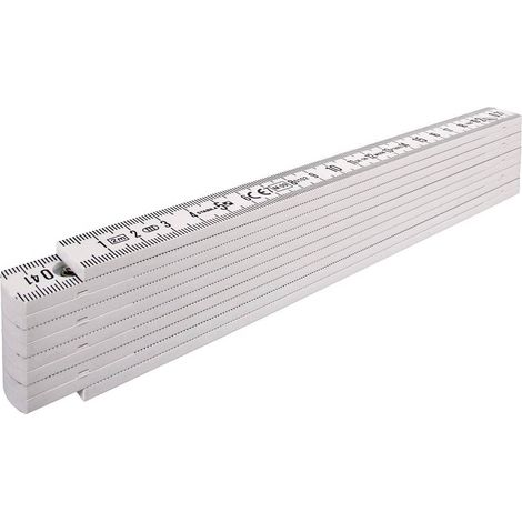 Metro pieghevole in plastica STABILA tipo 1107, 2 m, bianco, scala metrica - 01701