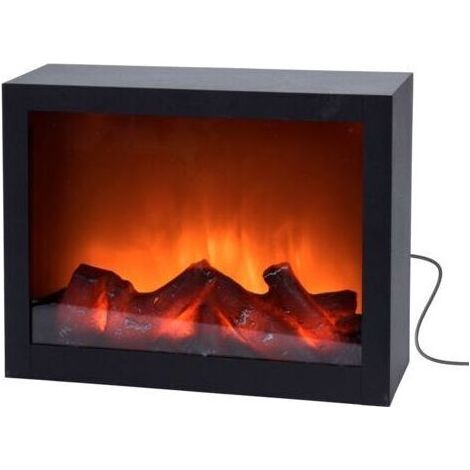 Foyer électrique LED 29 x 23 cm – Décoration de Noël – Design en métal noir – Alimentation 4,5V – Faible consommation d'énergie