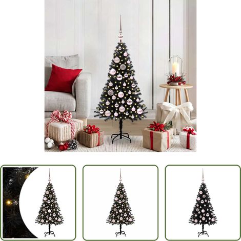 Éclairage LED - Sapin de Noël avec 150 LED avec support Noir 120 cm PVC (1/5)