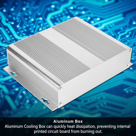 Boîtier électronique en alliage d'aluminium argenté pour circuit imprimé 48 x 204 x 150 mm (1/5)