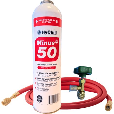 HYCHILL Minus 50  375g  Sustituto Orgánico R22 R404 R407C R502  Alta Eficiencia y Bajo Consumo Energético