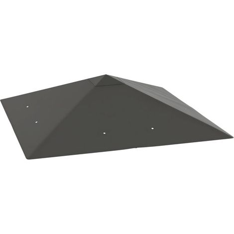 Toit de remplacement pour pavillon 3x3 m imperméable, housse UPF30+ en tissu Oxford 370 g/m², gris (1/5)