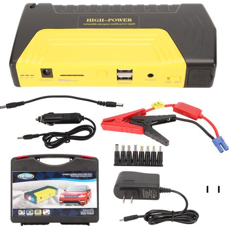 Batterie de démarrage 600A 20000mAh pour voiture 12V, booster avec charge rapide USB, lampe LED intégrée, prise US 100-240V (1/5)