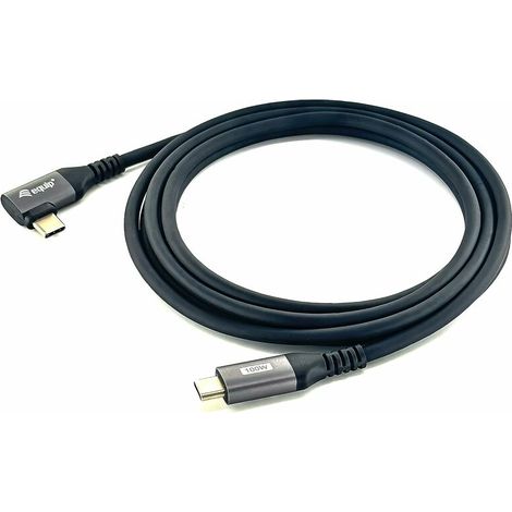 CABLE USB-C MALE - USB-C MALE 90º CORNED 1 METRO EQUIP 5A 100W 480mbps (1/4)