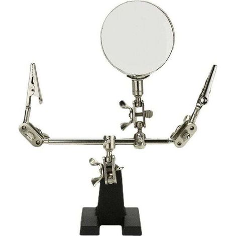 Troisième main avec pince et loupe - aide à la soudure avec loupe 5x (1/3)