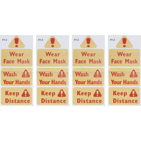 4 Autocollants de Signalisation "Attention" pour Cuisine, Atelier ou Vitrine - Décoration Murale Préventive