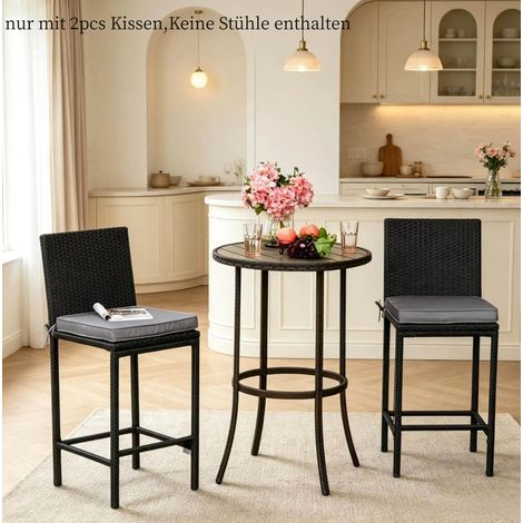 Set di 2 cuscini per sedia da giardino 45 x 45 x 5 cm in poliestere grigio scuro OKWISH (1/5)