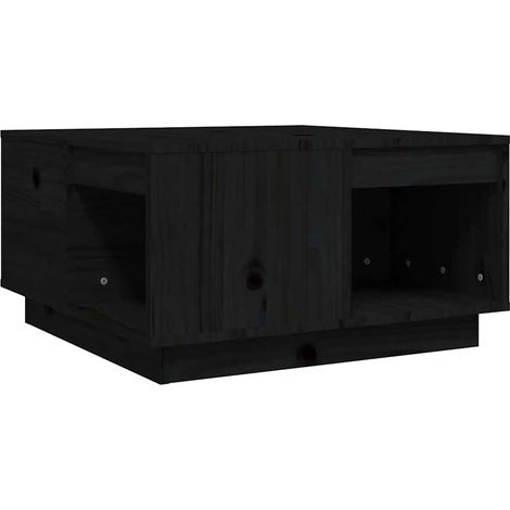 Maison Exclusive - Tavolino da Salotto Nero 60x61x32,5 cm Legno Massello di Pino (1/5)
