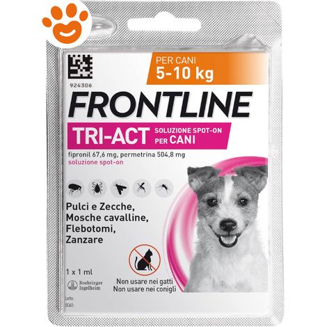 Frontline Dog Tri-Act (5-10Kg) 1 Pipetta - Confezione 1 Pipetta - Antiparassitari CANE