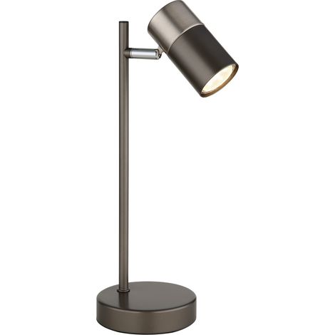 Lampe de table, lampe de bureau, spot orientable, noir, interrupteur, H 35 cm (1/5)